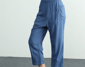 Leinenhose für Frauen Leinenhose weiche Baumwollhose weite Beine Hose hohe Taille Hose plus Größe Hose lockere Hose lange Hose 11