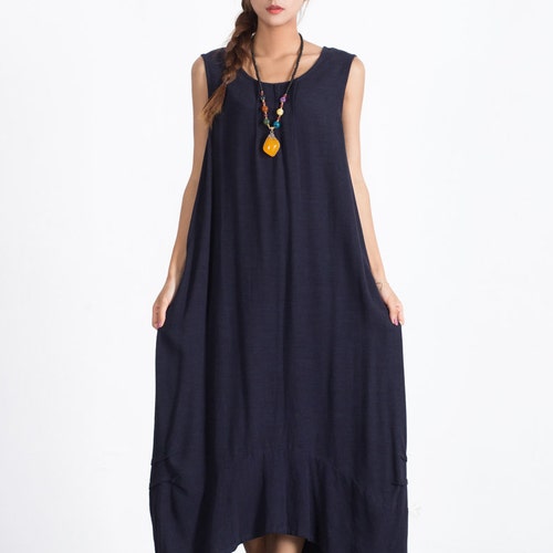 Oversize Short Sleeves Summer Linen Dresses Women's Maxi - Etsy