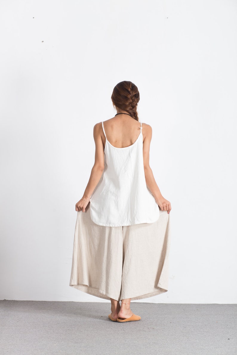 Summer Women Linen Tops, Sleeveless Linen Tank Tops, Linen Crop Top, Linen Slip Top, Custom Handmade Oversized Boho Top, Gift for her N103 image 6