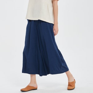 Women trousers wide leg loose soft casual loose Large Size Trousers customized Plus Size pants linen trousers casual loose pants A117 image 3