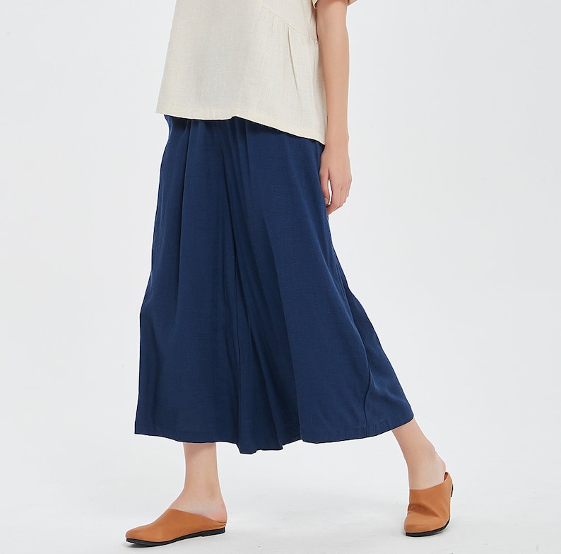 Women trousers wide leg loose soft casual loose Large Size Trousers customized Plus Size pants linen trousers casual loose pants A117 image 3