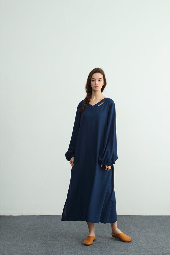 lantern sleeve maxi dress