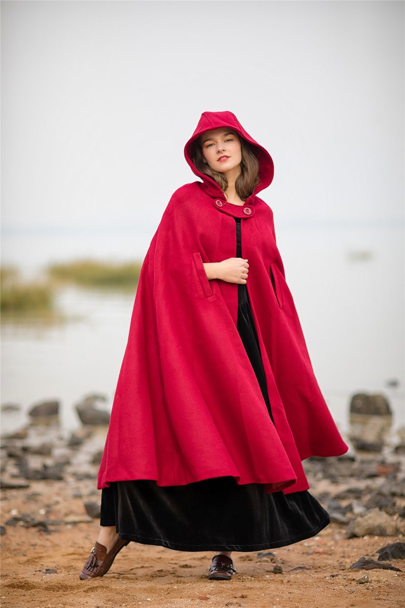 womens long wool cloak