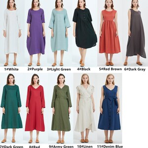 100% linen sleeveless long Robe Casual Loose Summer Midi Dresses oversize caftan linen plus size clothing summer dress Washed linen dressA65 image 7