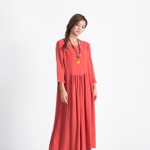 Linen Dresses for Women 3/4 Sleeve Maxi Dress Linen Cotton - Etsy