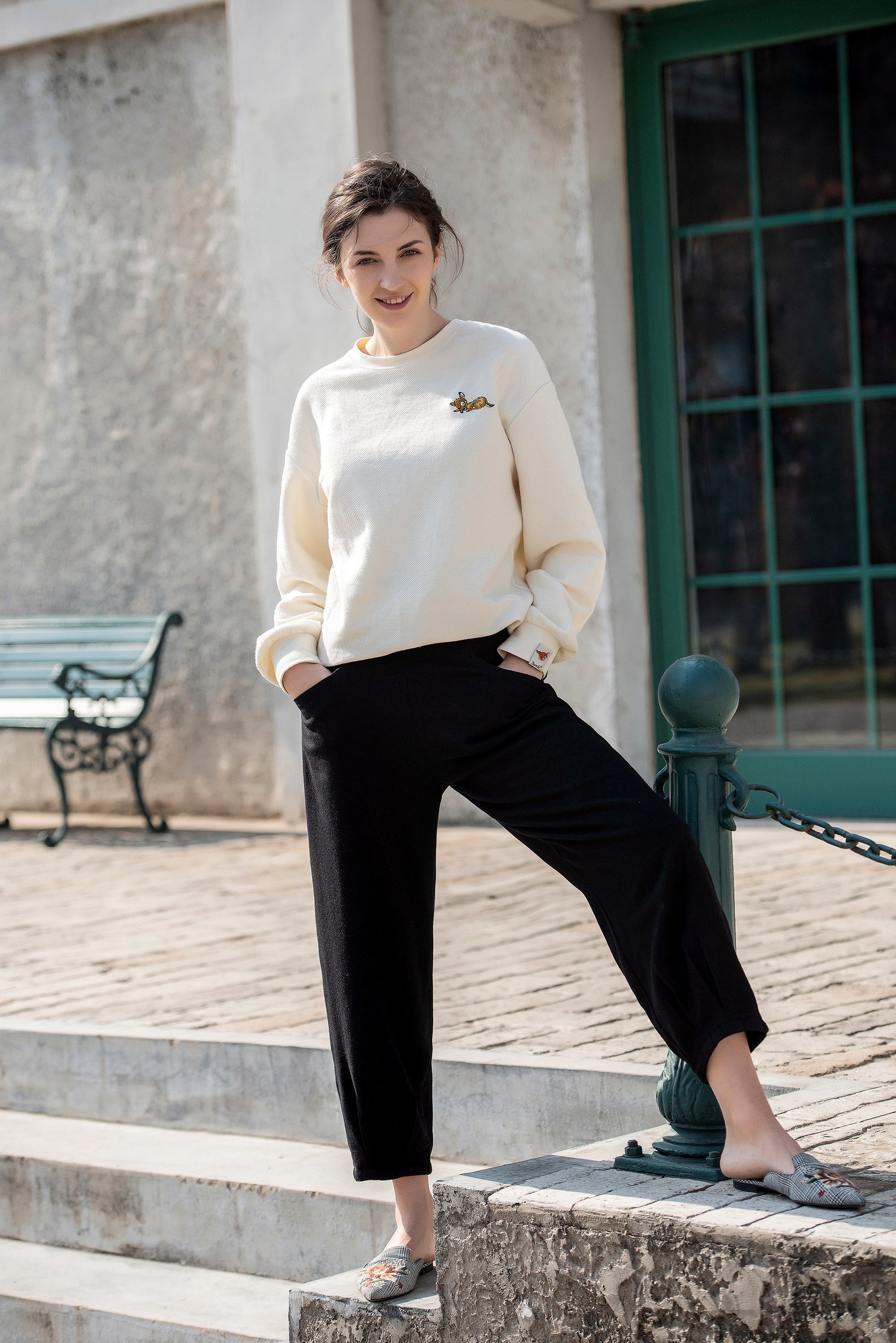 Women Wool Pants High Waist Tapered Pants Wide Leg Pants Etsy