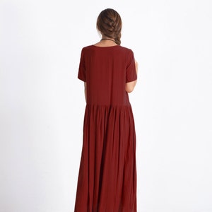 50 % VENTE, robe longue en lin femme manches courtes robes d'été en lin coton ample caftan oversize grande robe femme grande taille vêtements A26 image 5