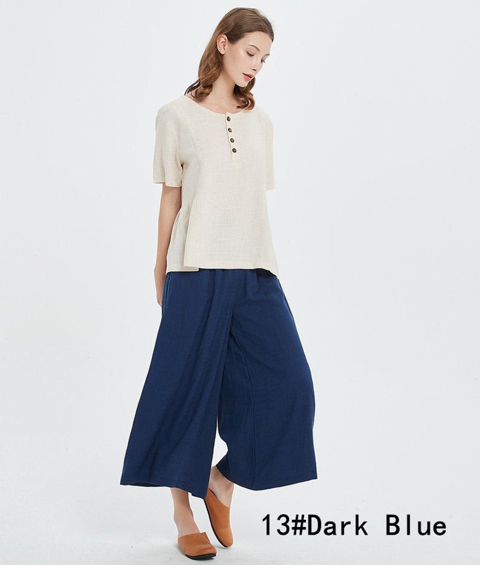 50 SALE Women's Loose Cotton Linen Pants Wide Leg Pants Etsy