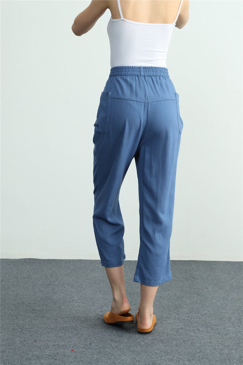 Linen Pants for women Linen trousers soft cotton pants wide legs pants high waisted trousers plus size pants loose trousers long pants 11 image 7