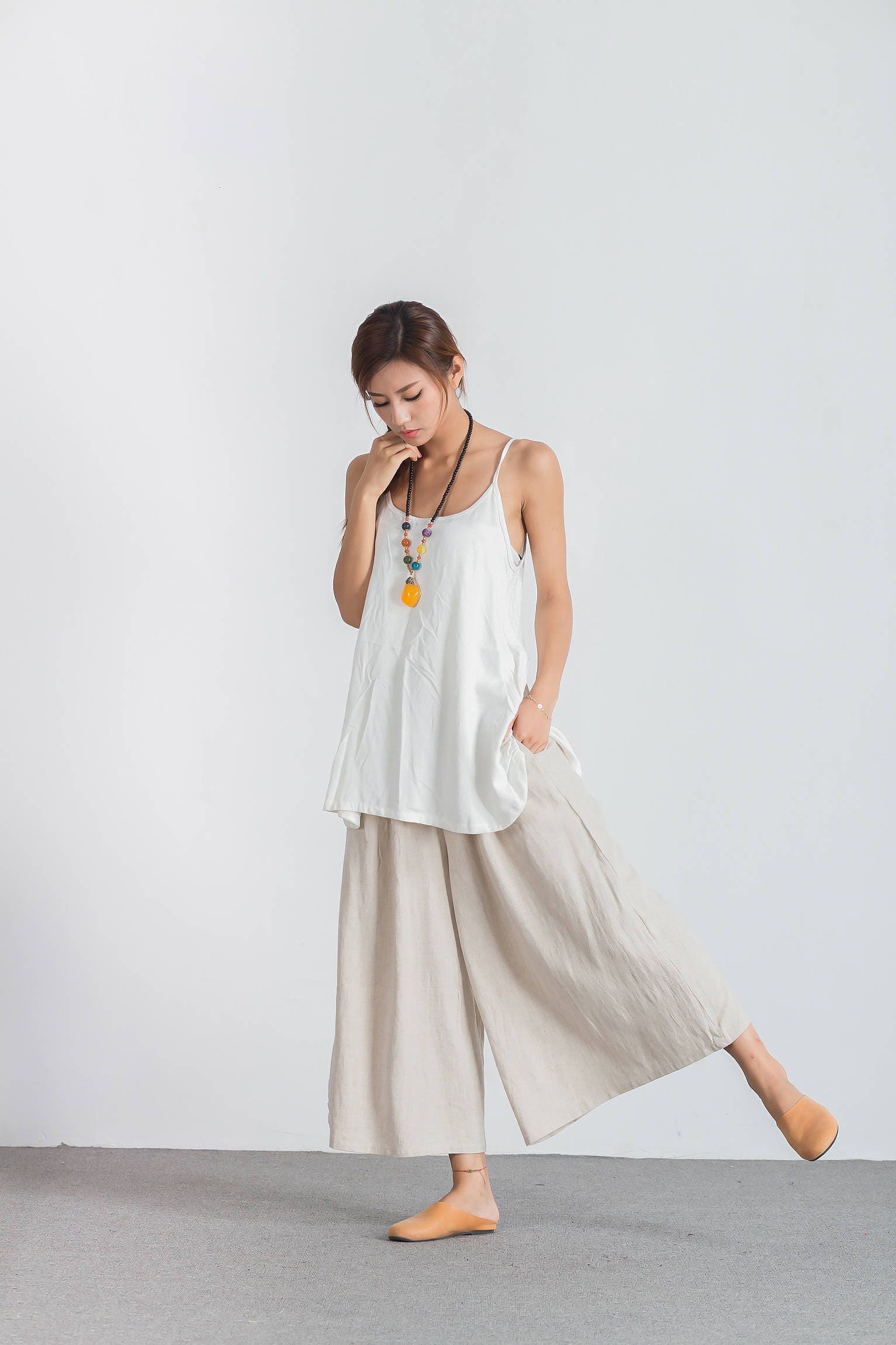 Women's loose Cotton linen Pants large size trousers plus Etsy