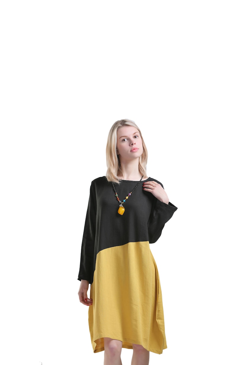 Women/'s linen cotton maxi dress long sleeves splice caftan Bridesmaid dress plus size clothing linen kaftan gowns dresses wedding dress B17