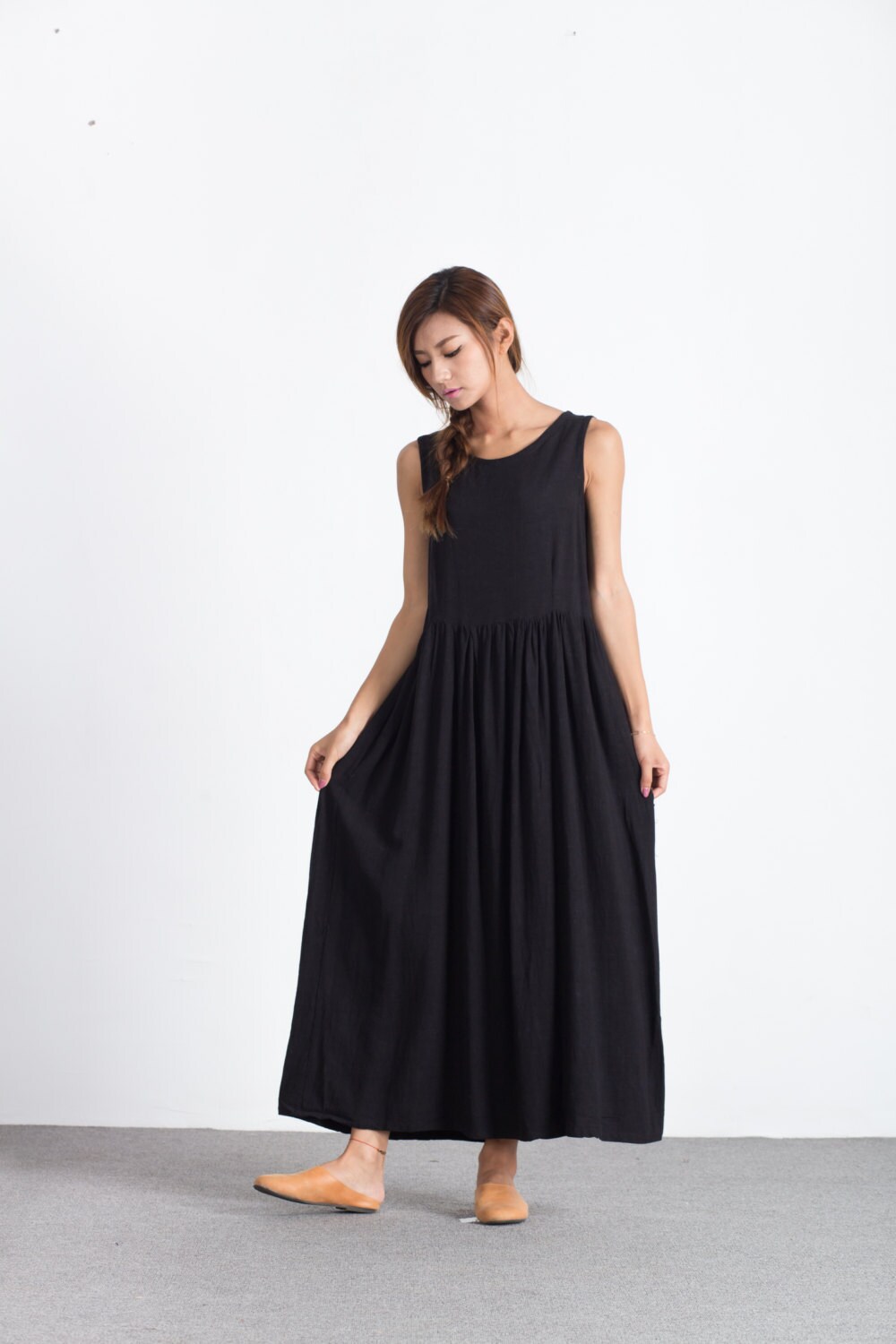 Linen Dresses for Women Sleeveless Cotton Maxi Dress Loose - Etsy