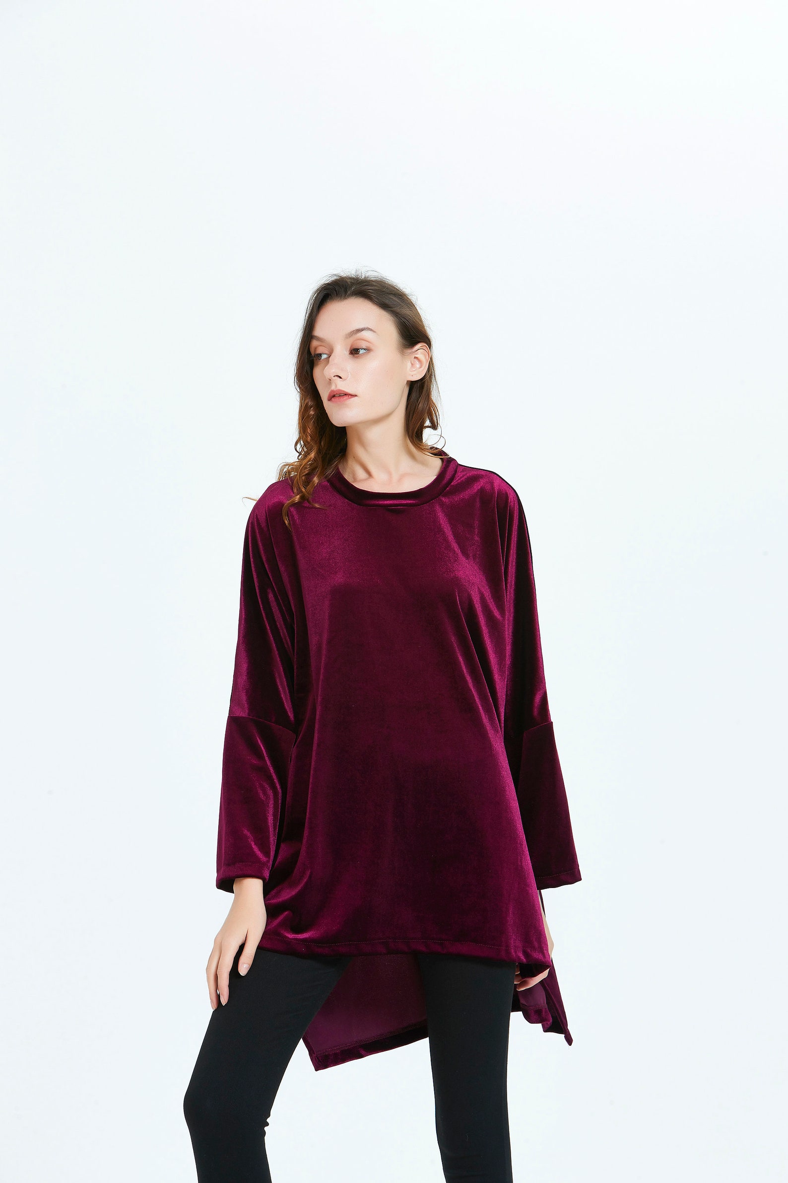 Loose Velvet Shirt With Lapel