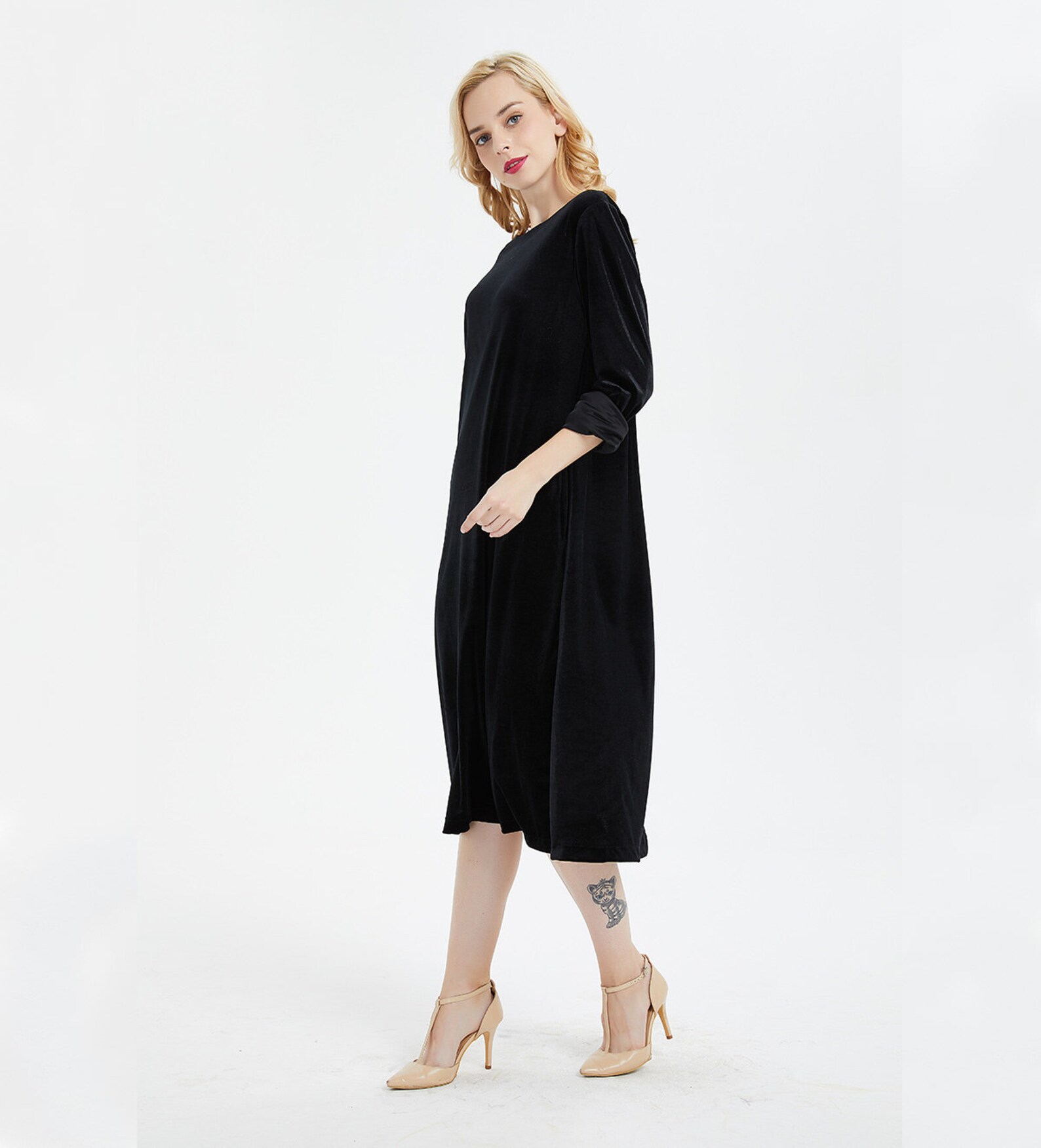 Velvet Long Sleeve Maxi Dress