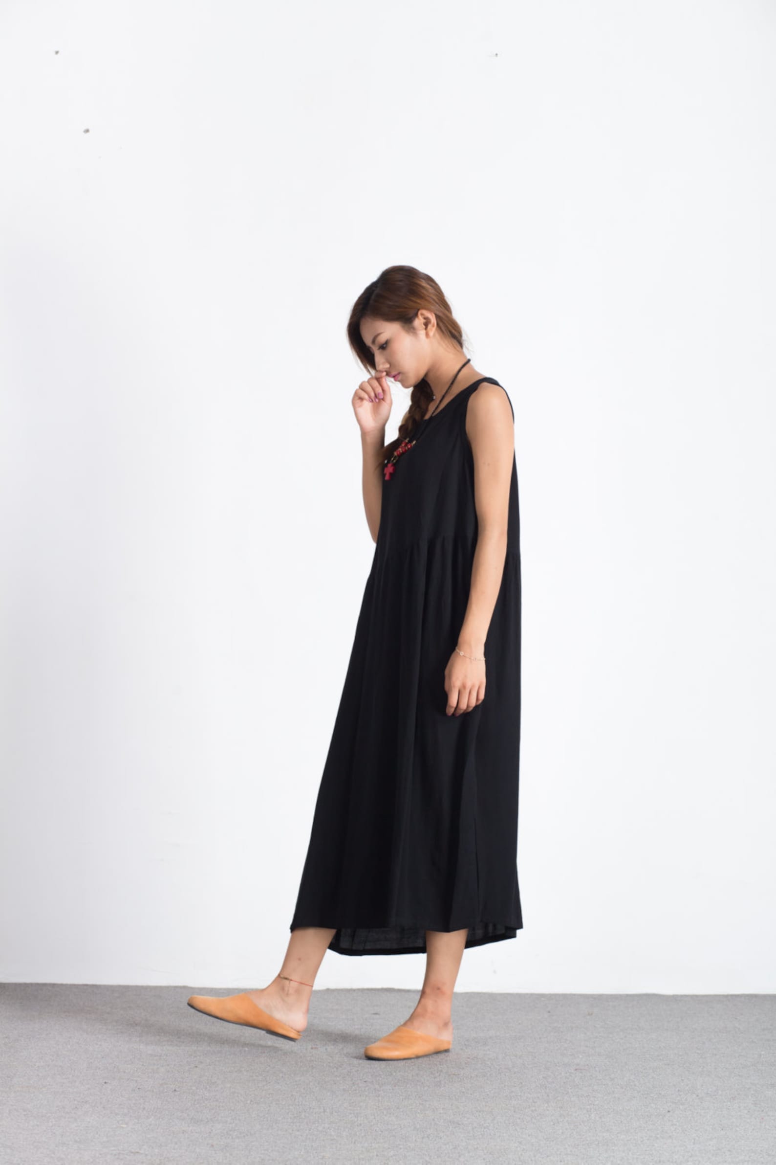 Sleeveless Dress Women Linen Midi Dresses Summer Loose | Etsy