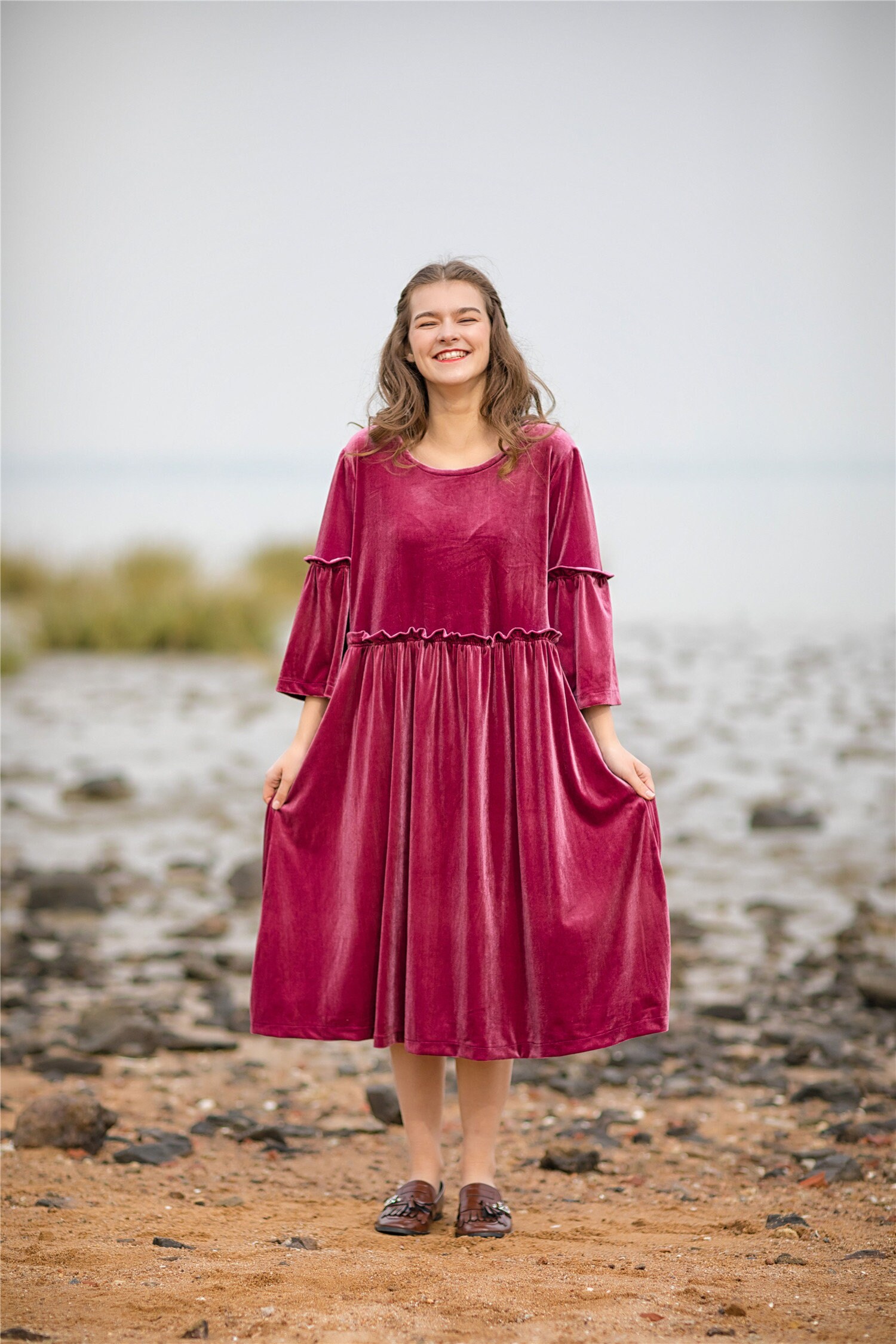 ruffle dress long sleeve