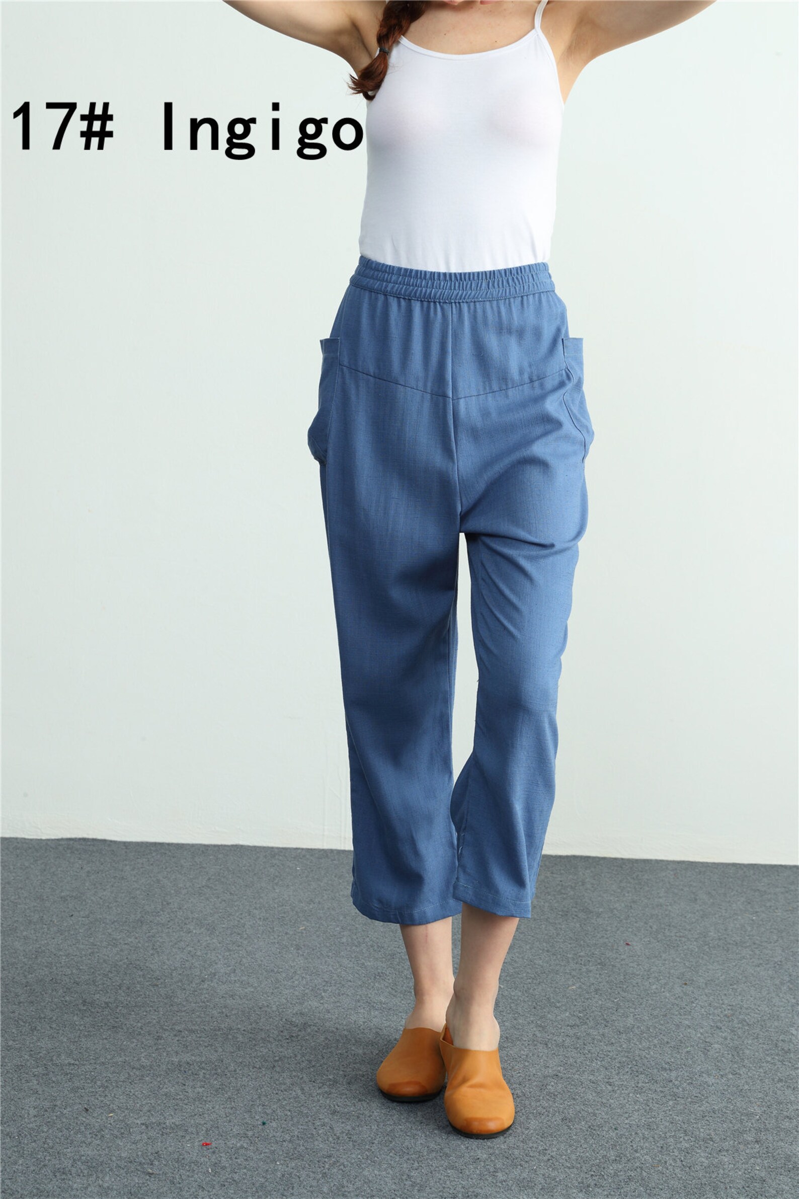 Women's Loose Cotton Linen Pants High Waist Trouserswide Etsy