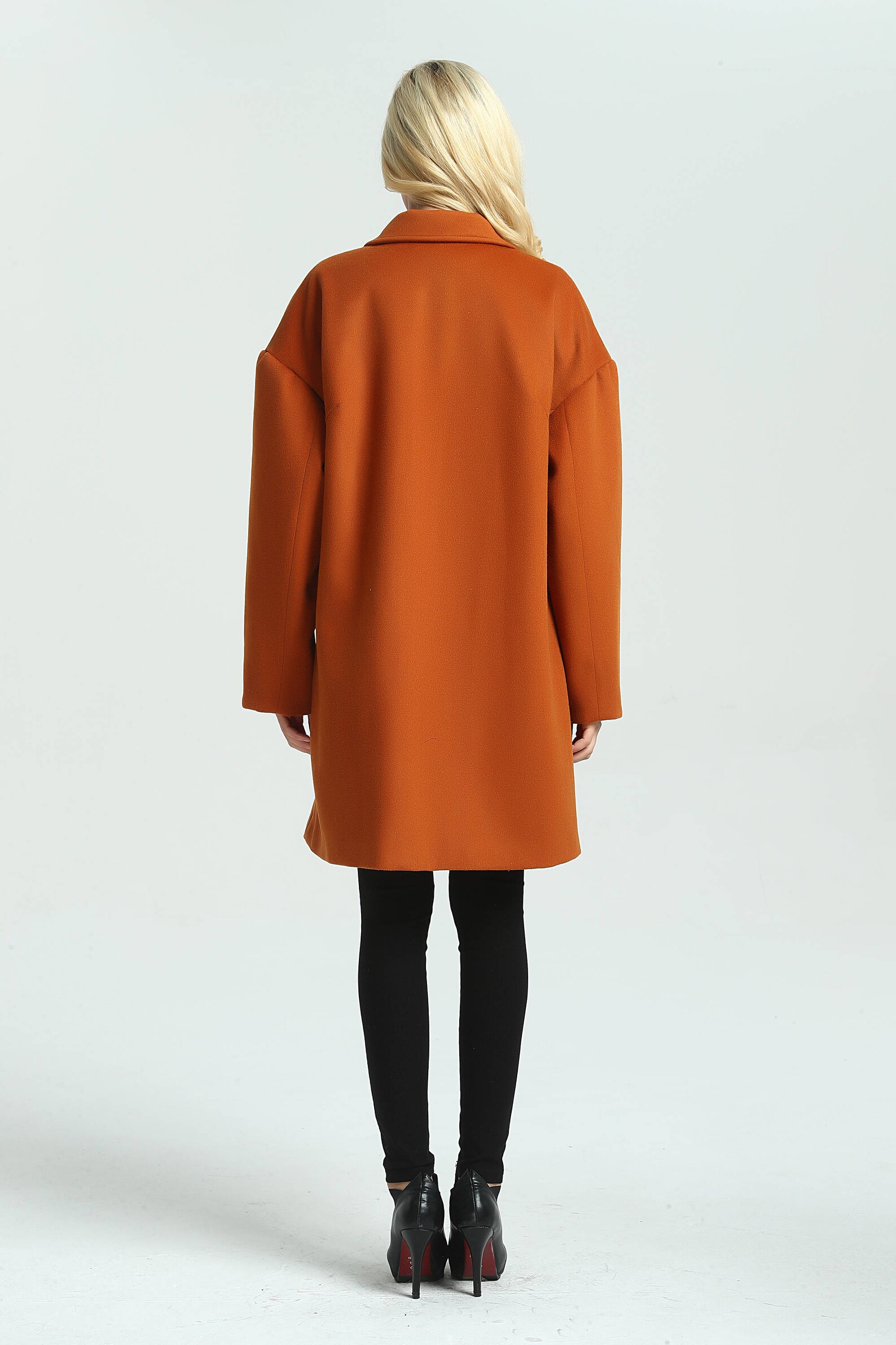 Women Wool Coat Double Breasted Winter Wool Coat Lapel Warm Etsy