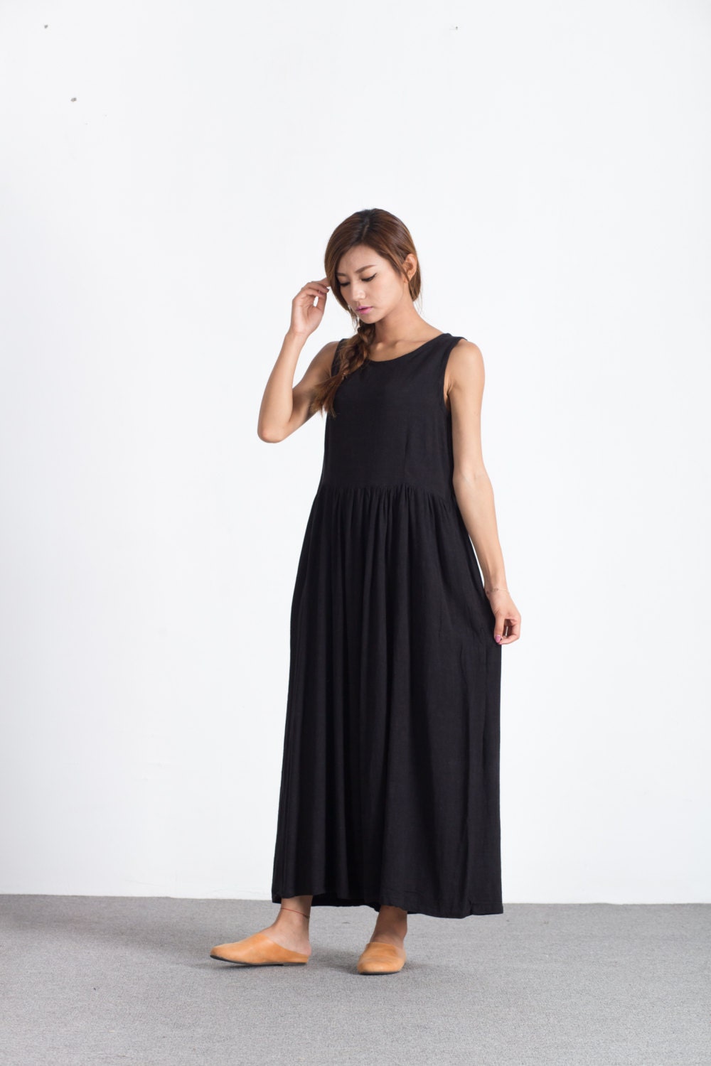 Linen Dresses for Women Sleeveless Cotton Maxi Dress Loose - Etsy