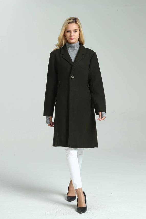 Wool Coat Women Long Sleeve Wool Jacket Winter Warm Oversize - Etsy