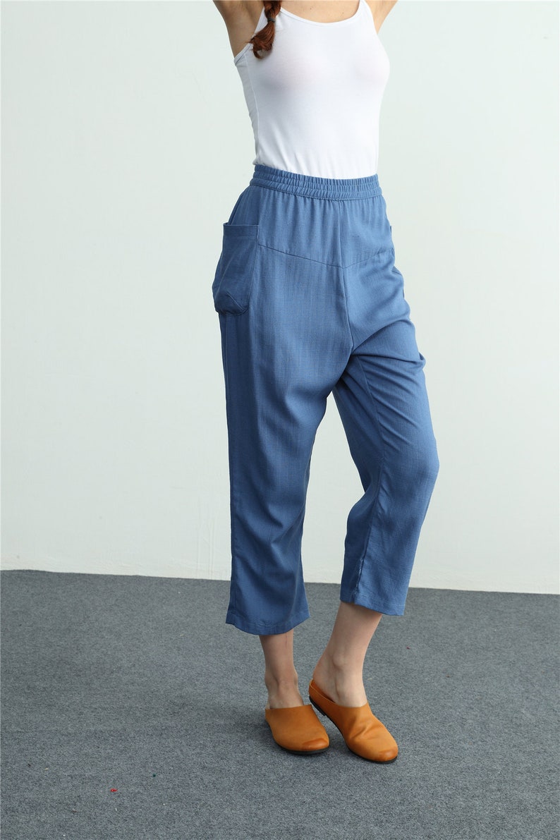 Linen Pants for women Linen trousers soft cotton pants wide legs pants high waisted trousers plus size pants loose trousers long pants 11 image 4