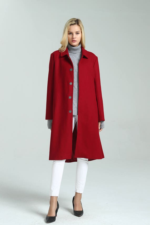 Damen Mantel Winter Wolle Midi Mantel lang warm | Etsy