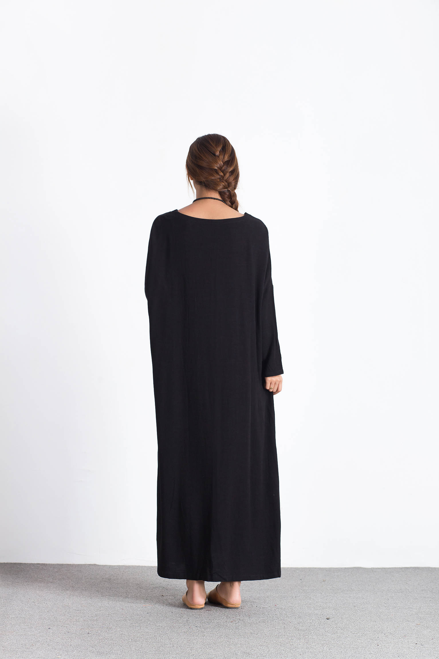 Long Sleeve Linen Maxi Dress Women Loose Oversize Spring | Etsy