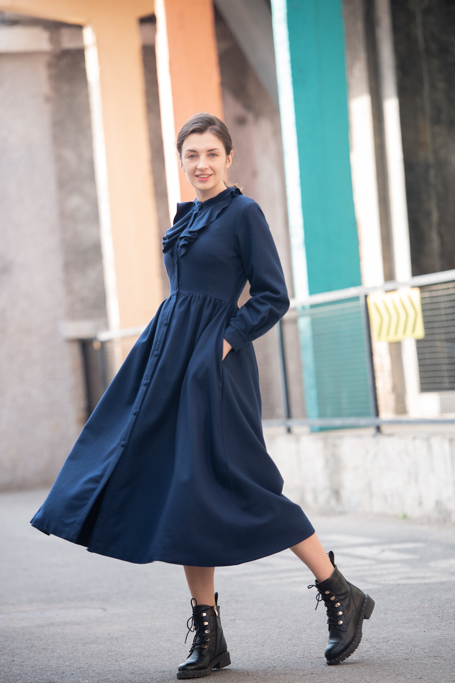 Fall Winter Dress Sweater Dress Womens Long Winter Dresses Long Sleeve  Casual Winter