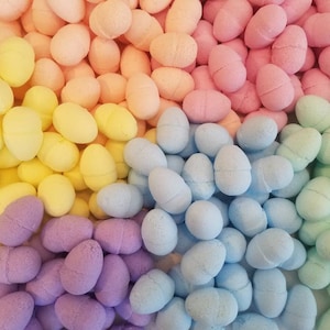 mini egg bath bombs available in different colors. all natural mini egg bath bombs. can be used for easter egg stuffers