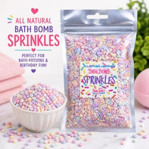 All Natural Bath Bomb Sprinkles, Kids Bath Potion Favors, Birthday Girl Gift Sensory Play