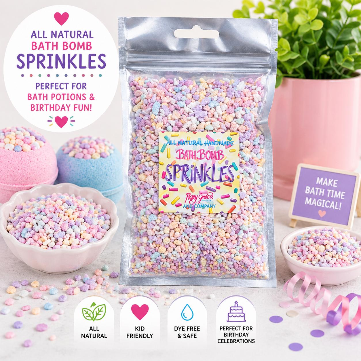 Sprinkle Potion All Natural Bath Bomb Sprinkles, Kids Bath Potion Favors, Birthday Girl ...