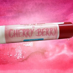Lip Balm-All Natural Lip Balm-Cherry Berry Lip Balm-Lip Gloss-Chapstick-Chapped Lips-Natural Chapstick-Handmade Lip Balm