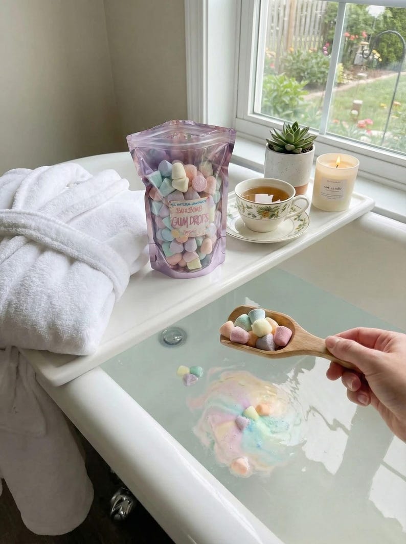 Mini Bath Bomb Gumdrops – 8 oz Bag, All Natural Kids Fruity Potion Sprinkles image 5