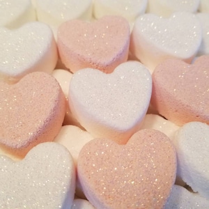 Blush Bath Bomb Hearts,Bridal Shower Favors,Blush Shower Favors,Blush Bridesmaid Gift,Blush Bridesmaid Proposal,Glitter Heart Bath Bomb