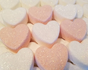 Natural Bath Bomb Hearts,Shower Steamers,Bridal Shower Favors,Baby Shower Favor,Bridesmaid Gift,Bridesmaid Proposal,Glitter Heart Bath Bomb