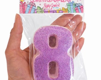 Birthday Number Bath Bomb | Kids Birthday Gift | 1st 2nd 3rd Birthday | Gift Ready Bath Bomb | Party Favor | Choose Any Number