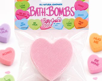 Valentine Heart Bath Bomb | Handmade Dye-Free Bath Bomb
