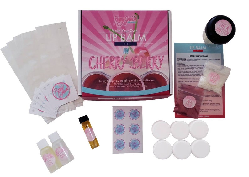 Cherry handmade lip balm kit