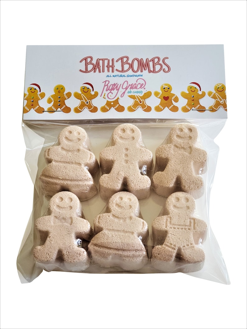 Gingerbread Man Bath Bombs,Stocking Stuffers,Bath Bomb Gift Set Christmas,Gifts for kids girls,Gifts for kids boy,Gift idea for friends image 2