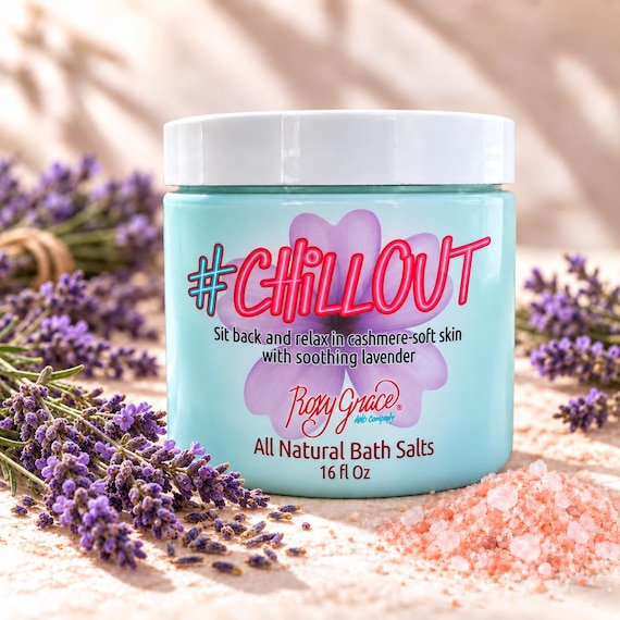 Lavender Essential Oil Bath Salts - All Natural, Dye-Free, 16 oz