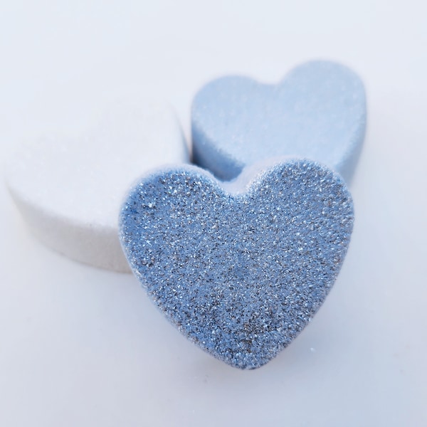 Dusty Blue Heart Bath Bombs, Dusty Blue Wedding Favors, Dusty Blue Bath Bombs, Dusty Blue Bridal Shower Flavors, Dusty Blue Bridesmaid Gifts