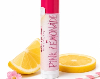 Pink Lemonade Lip Balm | Natural Sheer Pink Tint | Handmade Lip Balm | Moisturizing Lip Care | Organic Ingredients | Summer Gift