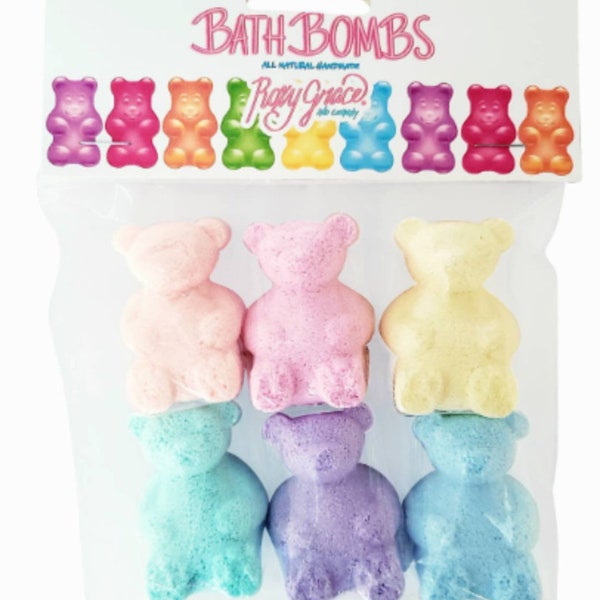 All Natural Bath Bomb Gummy Bears,Bath Bombs For Kids,Tween gift ideas,Birthday gifts for kids,Bath Bomb Favors,Vegan Gift,Vegan Bath Bombs