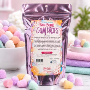 Mini Bath Bomb Gumdrops – 8 oz Bag, All Natural Kids Fruity Potion Sprinkles image 3