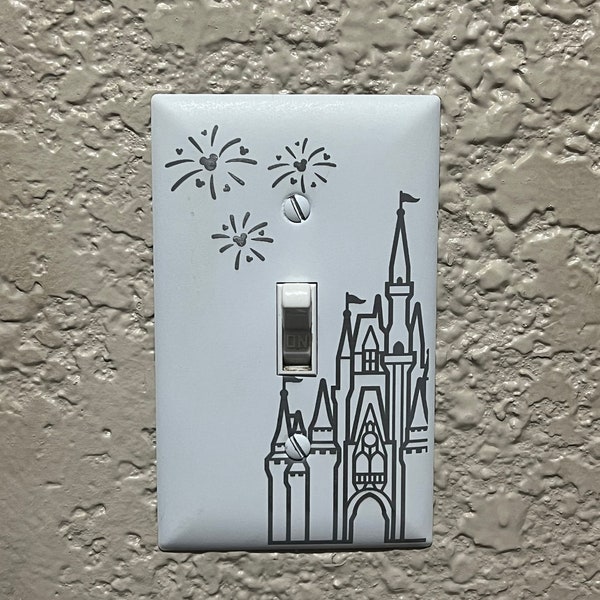 Magical Castle & Fireworks Engraved Light Switch Cover | Home Decor | House Warming Gift