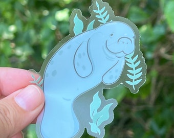 Manatee Weatherproof Vinyl Sticker | Water Bottle, Laptop