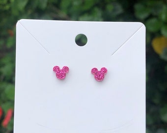 Miniature Mouse Sparkle Stud Earrings | Small Stud Earrings