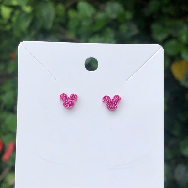 Miniature Mouse Sparkle Stud Earrings | Small Stud Earrings