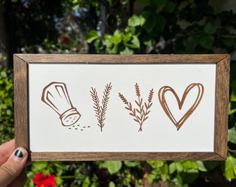 Magic Blessing Framed Leaning Halloween Decoration | Salt Rosemary Lavender Love | Witchy Gift