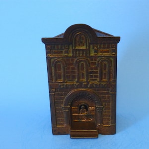 Cast Iron &quot;City Bank w/Paying Teller&quot; Still Bank Judd Late 1800&#39;s
